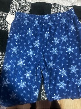 Kids Blue Snowflake Fleece Pajama Bottoms
